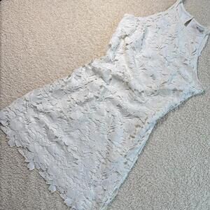 Cream Mini Scalloped Lace Dress XS NWT